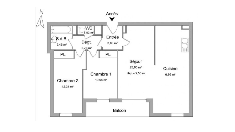Appartement T3 – 66 m² – ST CYR SUR LOIRE