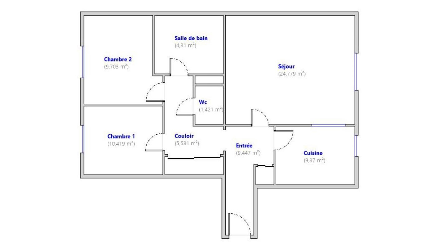 Appartement T3 – 75 m² – TOURS