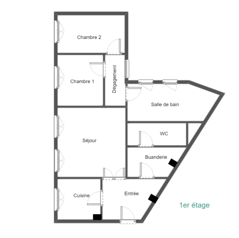 Appartement T3 – 80 m² – TOURS